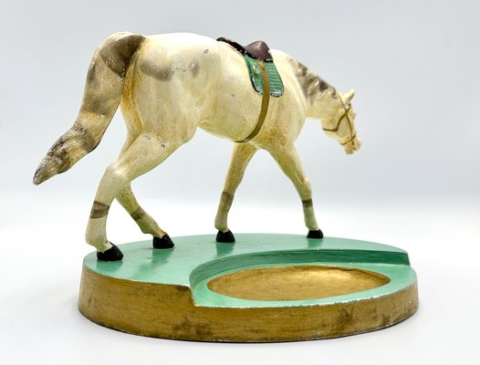 Art Deco Aluminium Desk Tray with Horse Figure, 1930s-ZCY-1727120