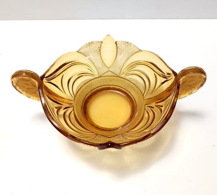 Art Deco Amber Blown Glass Bowl by Brockwitz, 1930s-JPQ-2017497