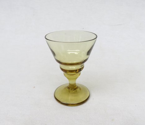 Art Deco Amber-Colored Mouthblown Liquor Glasses, 1920s, Set of 6-EY-1436421