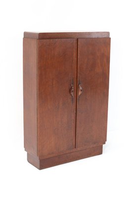 Art Deco Amsterdam School Burlwood Armoire from 't Woonhuys Amsterdam-MY-745501