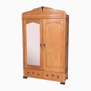 Art Deco Amsterdamse School Armoire or Wardrobe in Oak by Fa. Drilling Amsterdam, 1920s-MY-1780738