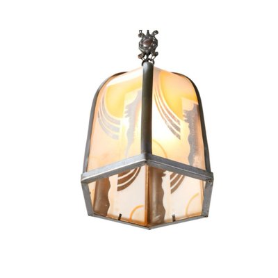 Art Deco Amsterdamse School Brass Pendant Lamp, 1920s-MY-1789003