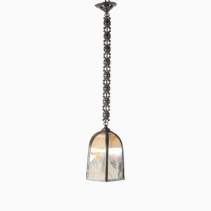 Art Deco Amsterdamse School Brass Pendant Lamp, 1920s-MY-1789003