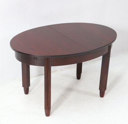 Art Deco Amsterdamse School Extendable Dining Table in Walnut by Fa. Drilling, 1920s-MY-1703794