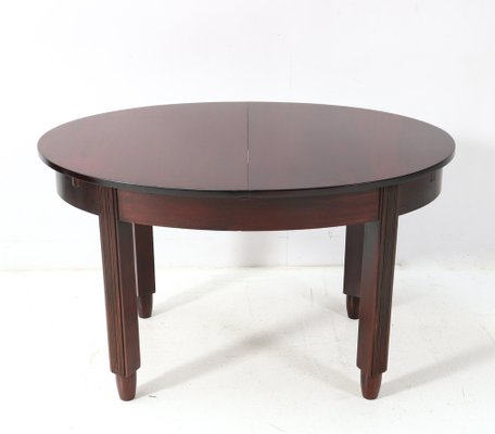 Art Deco Amsterdamse School Extendable Dining Table in Walnut by Fa. Drilling, 1920s-MY-1703794