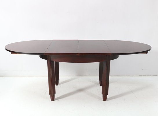 Art Deco Amsterdamse School Extendable Dining Table in Walnut by Fa. Drilling, 1920s-MY-1703794