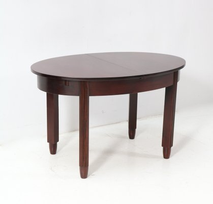 Art Deco Amsterdamse School Extendable Dining Table in Walnut by Fa. Drilling, 1920s-MY-1703794