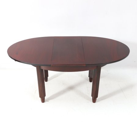 Art Deco Amsterdamse School Extendable Dining Table in Walnut by Fa. Drilling, 1920s-MY-1703794