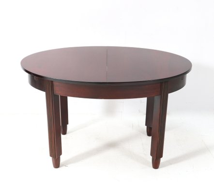 Art Deco Amsterdamse School Extendable Dining Table in Walnut by Fa. Drilling, 1920s-MY-1703794