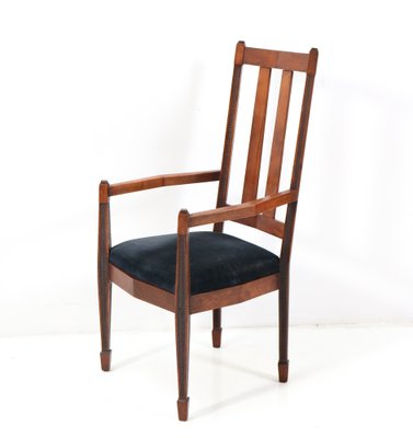 Art Deco Amsterdamse School High Back Dining Room Chairs, 1920s, Set of 6-MY-1406629