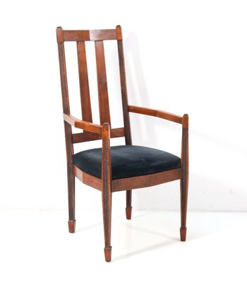 Art Deco Amsterdamse School High Back Dining Room Chairs, 1920s, Set of 6-MY-1406629