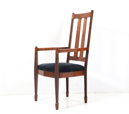 Art Deco Amsterdamse School High Back Dining Room Chairs, 1920s, Set of 6-MY-1406629