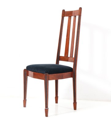 Art Deco Amsterdamse School High Back Dining Room Chairs, 1920s, Set of 6-MY-1406629