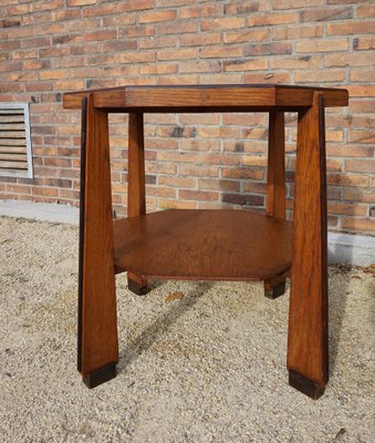 Art Deco Amsterdamse School Oak Coffee or Side Table, Netherlands, 1920s-EA-1445088