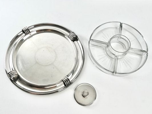 Art Deco Appetizer Tray by Luc Lanel from Christofle, 1920s-KKG-1706314