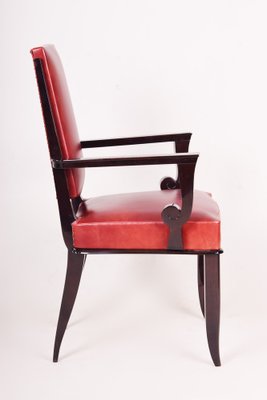 Art Deco Armchair in Leather attributed to Jules Leleu, France, 1920s-WHY-1780365