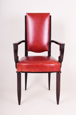 Art Deco Armchair in Leather attributed to Jules Leleu, France, 1920s-WHY-1780365