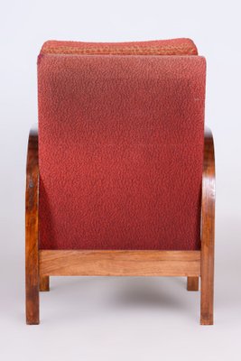 Art Deco Armchair in Walnut Veneer and Upholstery, Former Czechoslovakia, 1930s-WHY-1795928