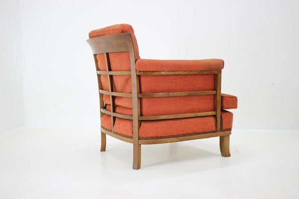 Art Deco Armchair with Ottoman, Former Czechoslovakia, 1930s, Set of 2-TZ-1702330