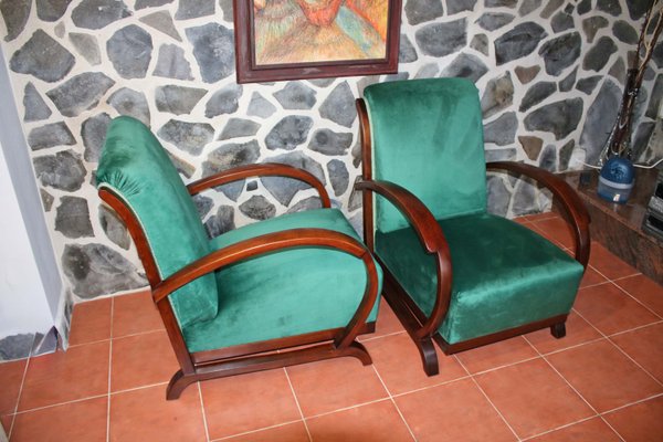 Art Deco Armchairs, 1930s, Set of 2-YZB-2035610