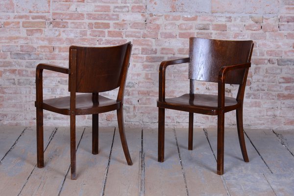 Art Deco Armchairs attributed to J. Halabala for Up Zavody, Czech, 1930s , Set of 2-WHY-2042124