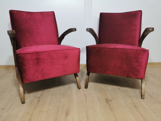 Art Deco Armchairs by Jindrich Halabala, Set of 2-QJA-1178460