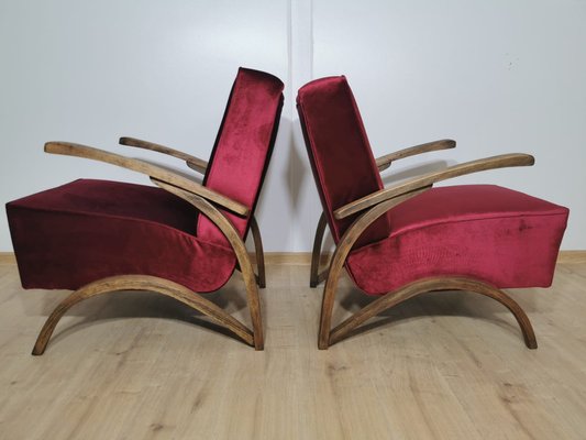 Art Deco Armchairs by Jindrich Halabala, Set of 2-QJA-1178460