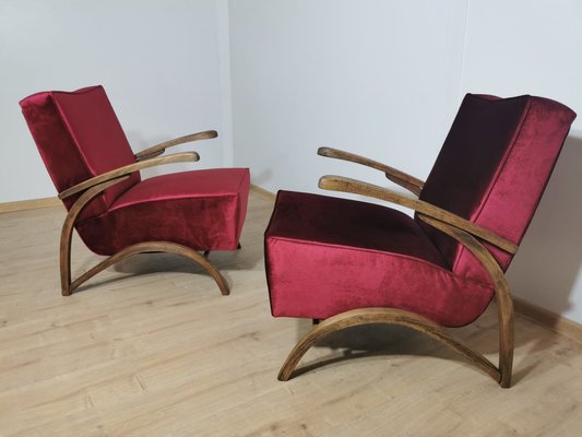 Art Deco Armchairs by Jindrich Halabala, Set of 2-QJA-1178460