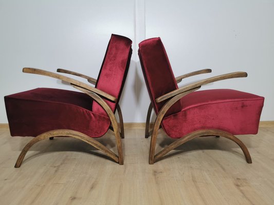 Art Deco Armchairs by Jindrich Halabala, Set of 2-QJA-1178460