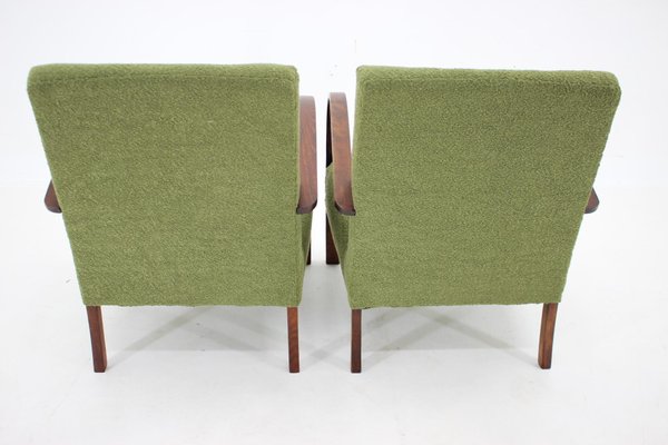 Art Deco Armchairs in Boucle, Former Czechoslovakia, 1940s, Set of 2-TZ-1741892