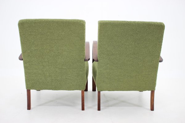 Art Deco Armchairs in Boucle, Former Czechoslovakia, 1940s, Set of 2-TZ-1741892