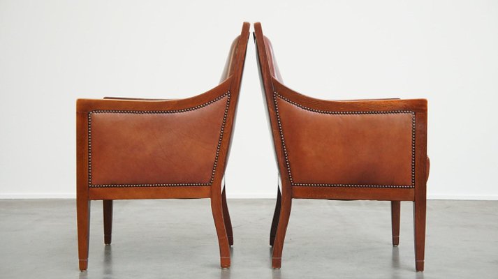 Art Deco Armchairs in Cowhide, Set of 2-HPP-2023276