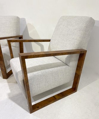 Art Deco Armchairs in Fabric and Walnut-FGA-1761382