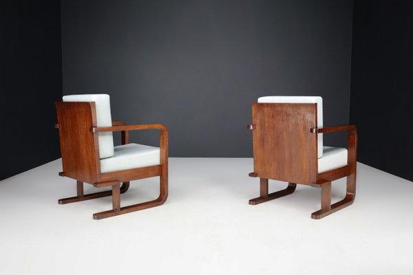 Art Deco Armchairs in Oak Bentwood and New Upholstery, Austria, 1930s, Set of 2-TRW-1797128