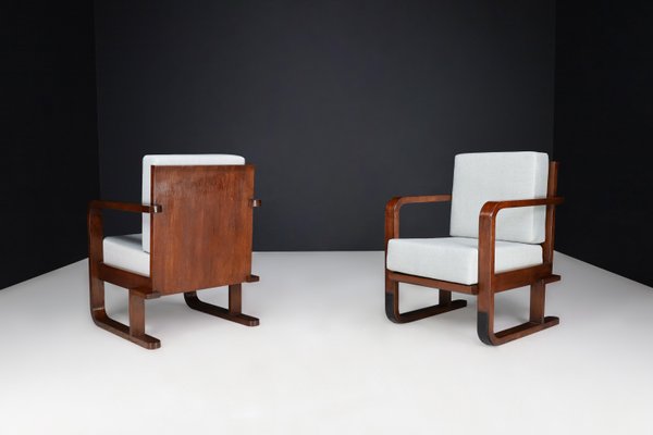 Art Deco Armchairs in Oak Bentwood and New Upholstery, Austria, 1930s, Set of 2-TRW-1797128