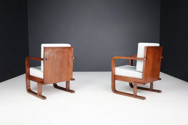 Art Deco Armchairs in Oak Bentwood and New Upholstery, Austria, 1930s, Set of 2-TRW-1797128