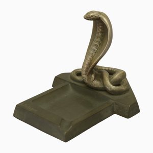 Art Deco Ashtray with Bronze Cobra by André Pichegru, 1930s-NEN-2023681