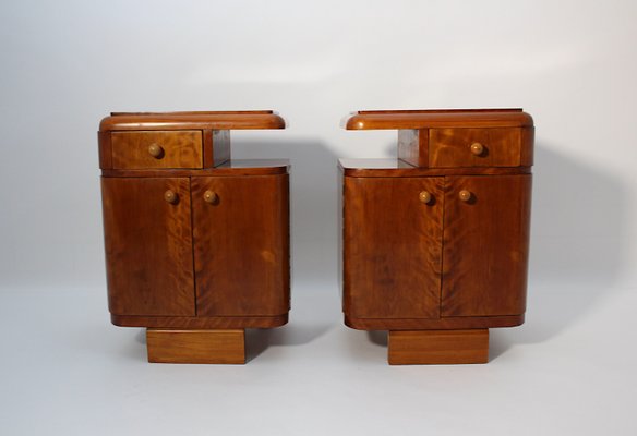 Art Deco Austrian Nightstands Maple, Austria, 1930s, Set of 2-NB-2024788