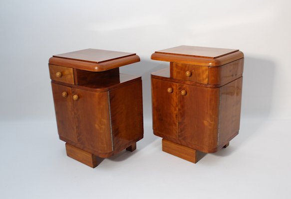 Art Deco Austrian Nightstands Maple, Austria, 1930s, Set of 2-NB-2024788