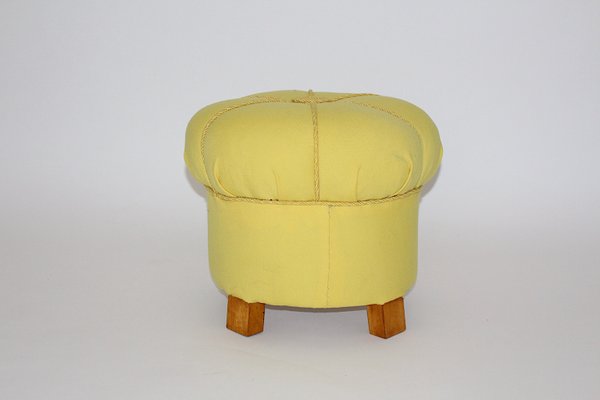 Art Deco Austrian Yellow Stool, 1930s-NB-579089