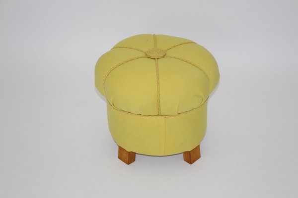 Art Deco Austrian Yellow Stool, 1930s-NB-579089