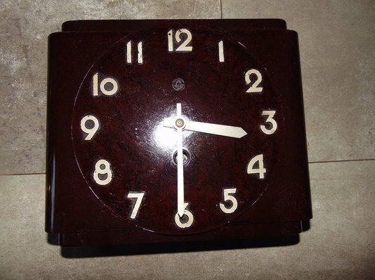 Art Deco Bakelite Hanging Clock Metron-CAQ-1065079