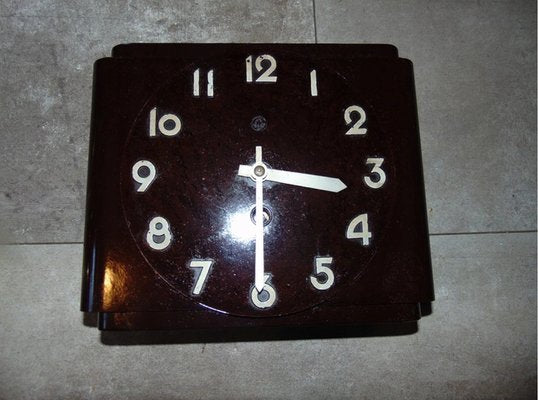 Art Deco Bakelite Hanging Clock Metron-CAQ-1065079