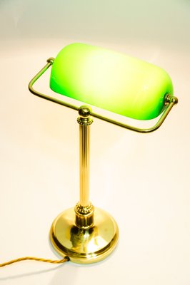 Art Deco Banker Lamp with Green Glass Shade, Vienna, 1920s-SPD-1797977