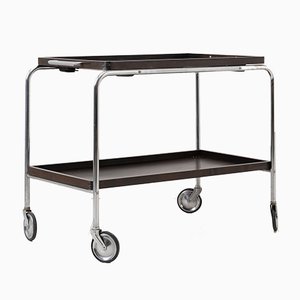 Art Deco Bar Cart with Dark Wood Trays-MJF-738436