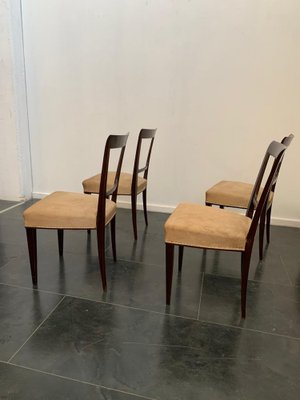 Art Deco Bar Table in Rosewood with Chairs and Parchment, Set of 11-IJR-1259061