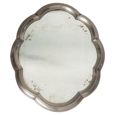 Art Deco Baroque Style Pewter Table Mirror-FO-1216211