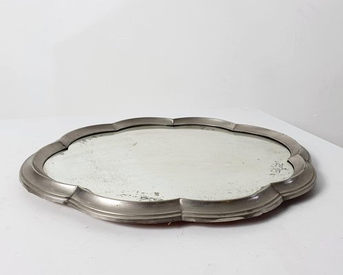 Art Deco Baroque Style Pewter Table Mirror-FO-1216211