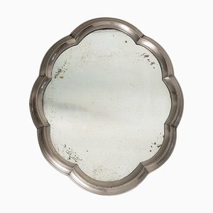 Art Deco Baroque Style Pewter Table Mirror-FO-1216211