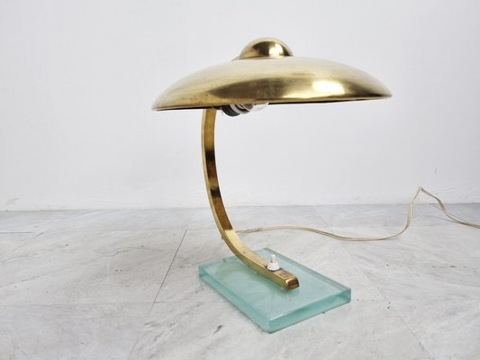 Art Deco Bauhaus Brass Desk Lamp, 1930s-IRH-1300653